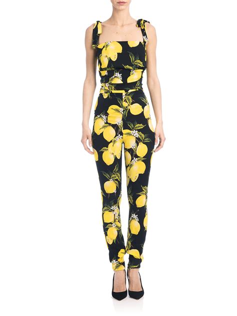 dolce gabbana lemon jumpsuit free shipping|Dolce & Gabbana Lemon Print Silk Jumpsuit .